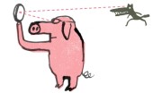 Cartoon: pig and mirror.