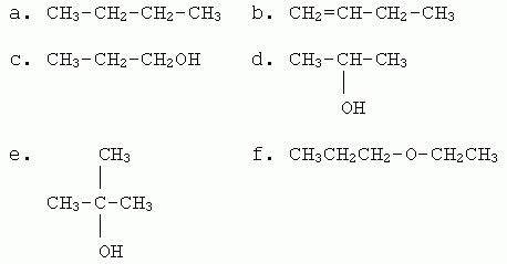 Compounds used in this quiz.